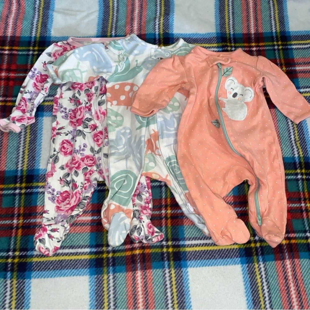 Carter's Pink Footies Cozy One Pieces